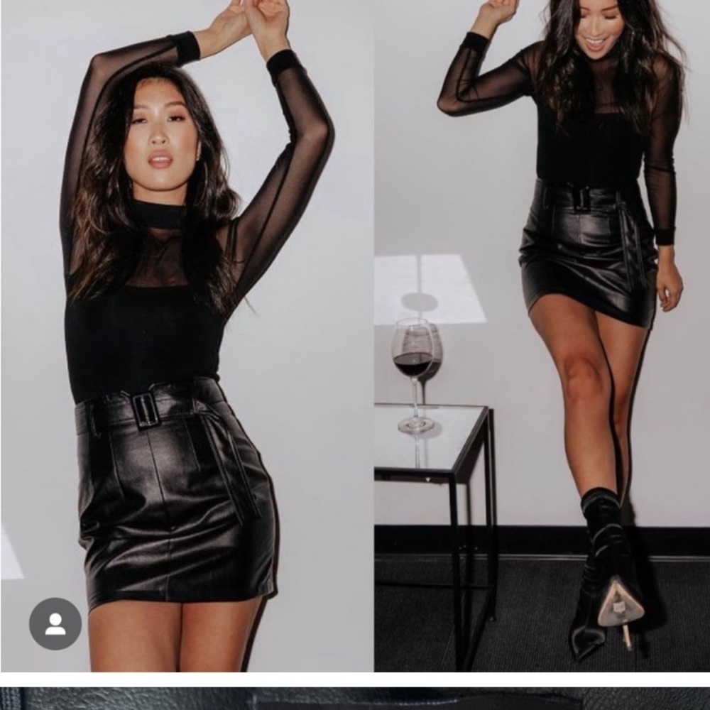 Brand new kittenish faux leather skirt.